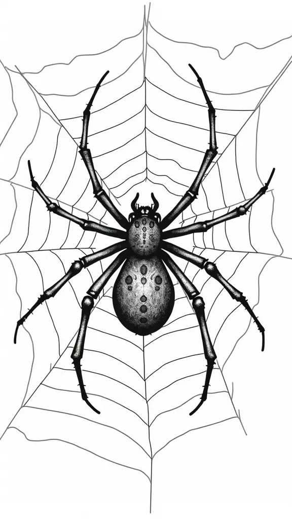 Página para colorear de la araña de la viuda negra